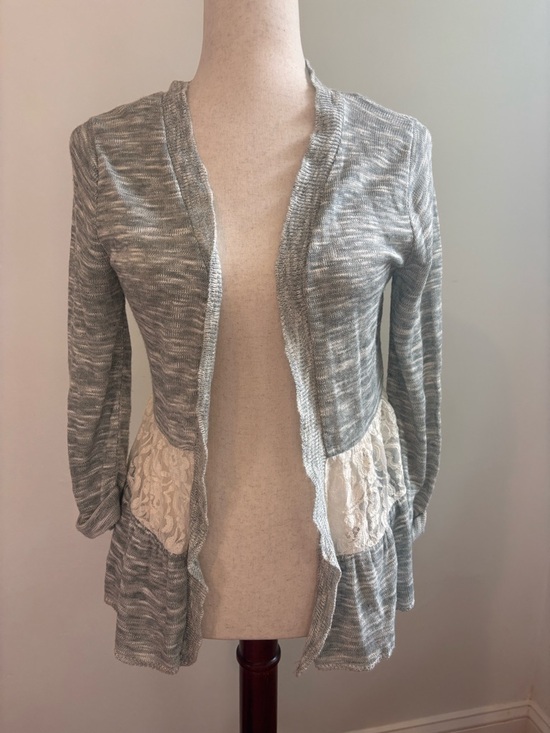 Cotton Emporium Sweaters - Lightweight Gray Open Front Sweater Small